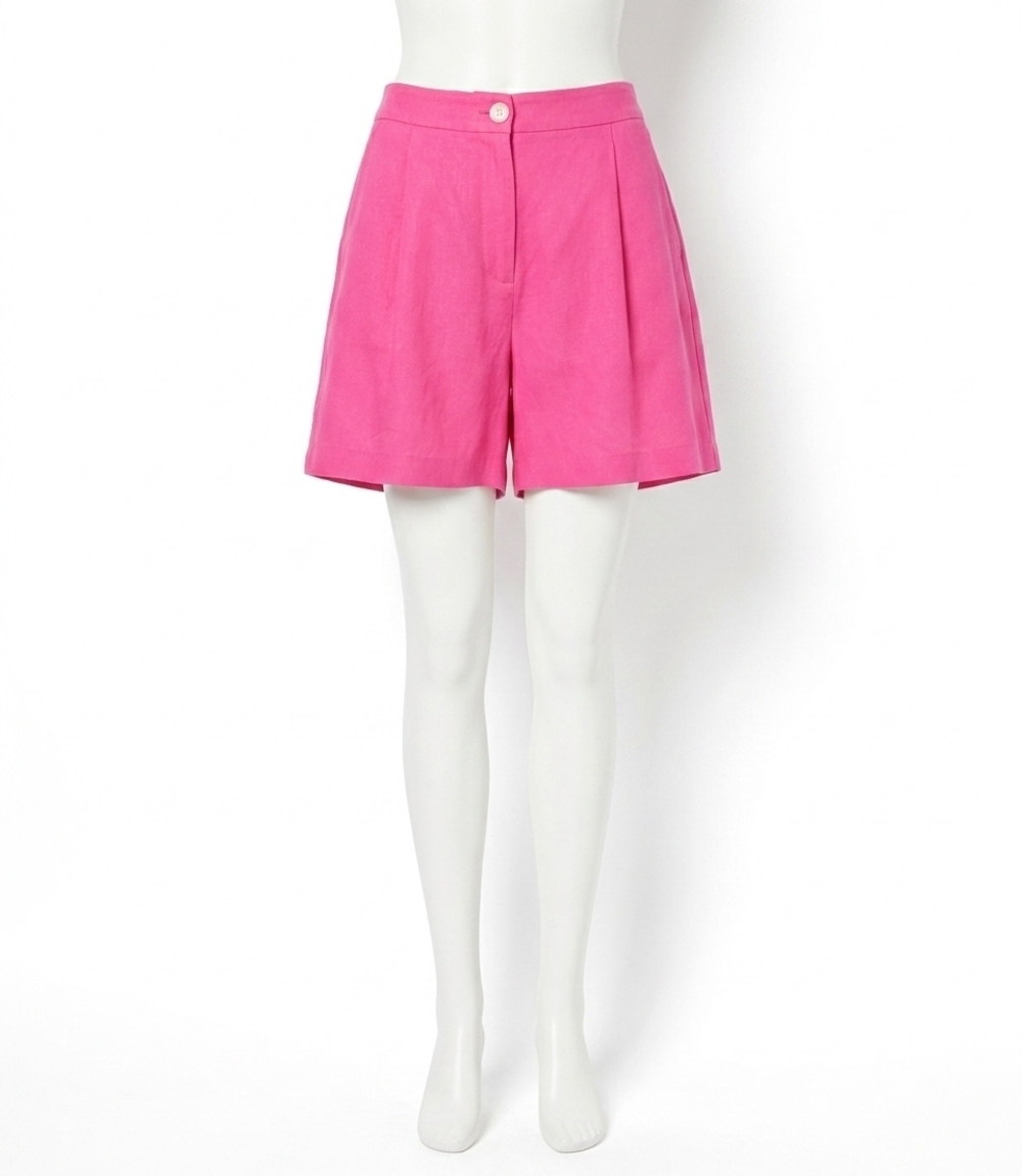NEW KAREN KANE pollee high waist pleated shorts in pink